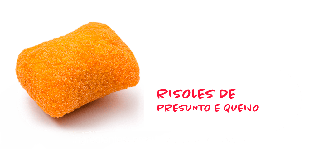 Salgados Congelados para Revenda 4 risoles de presunto e queijo santo belisco